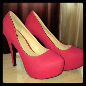 Fushia High Heels with Platform